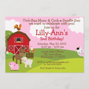 Barnyard birthday invitation