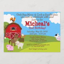 Barnyard birthday invitation