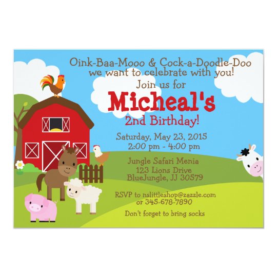 Barnyard birthday invitation