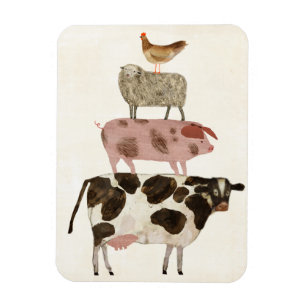 Barnyard Buds - Cow, Pig, Sheep, and Hen Magnet