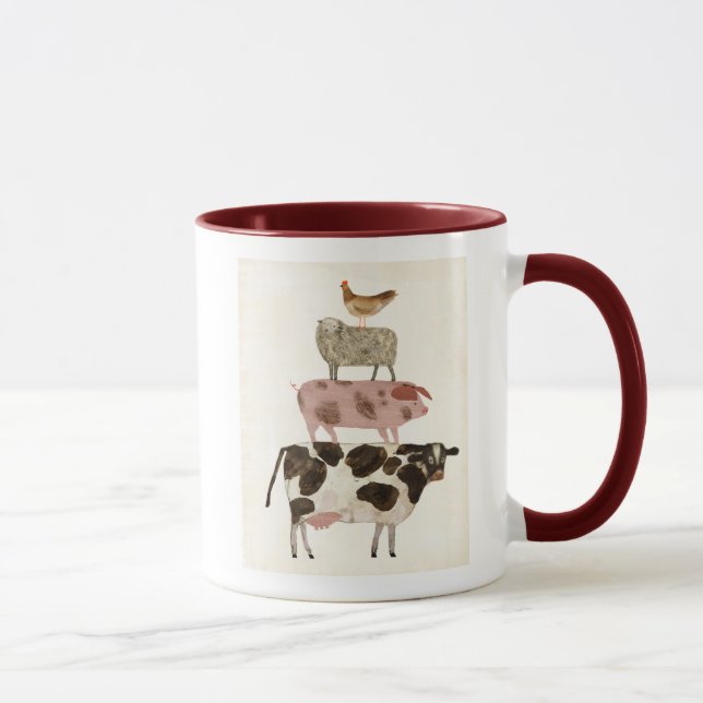 Barnyard Buds - Cow, Pig, Sheep, and Hen Mug (Right)