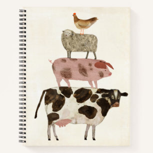 Barnyard Buds - Cow, Pig, Sheep, and Hen Notebook