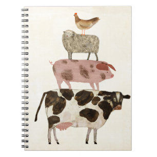 Barnyard Buds - Cow, Pig, Sheep, and Hen Notebook