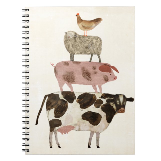 Barnyard Buds - Cow, Pig, Sheep, and Hen Notebook (Front)