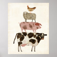 Barnyard Buds - Cow, Pig, Sheep, and Hen