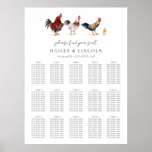 Barnyard Chicken Wedding Seating Chart