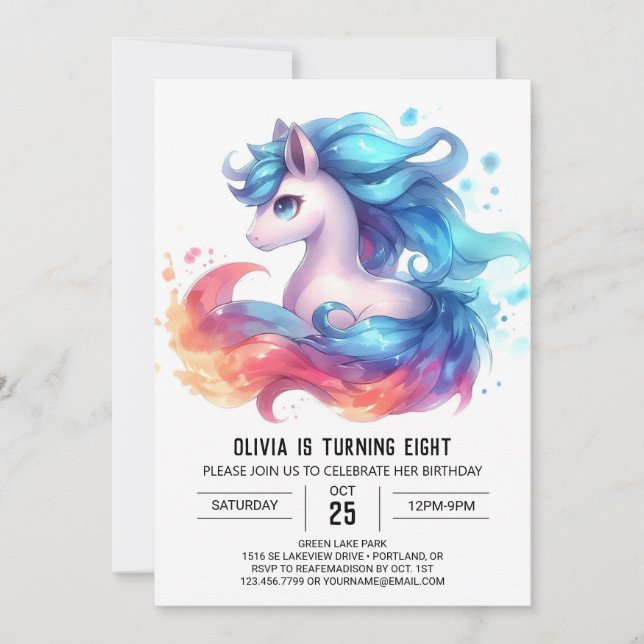 Barnyard Custom Horse Birthday Invitation (Front)