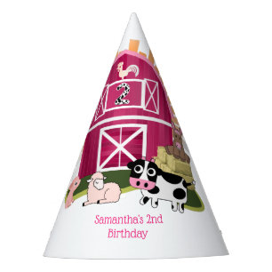Barnyard Farm Animal 2nd Birthday Party Hat