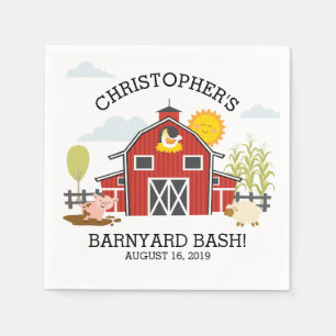 Barnyard Farm Animal Birthday Party Napkin