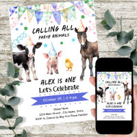 Barnyard Farm Animals 1st Birthday