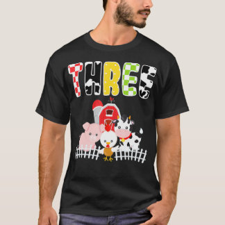 Barnyard Farm Animals 3rd Birthday 3 Year Old T-Shirt