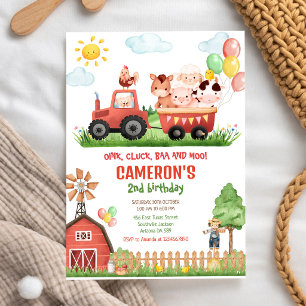 Barnyard Farm Animals Birthday Invitation