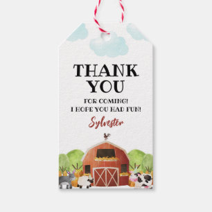 Barnyard Farm Animals Birthday Party Gift Tags