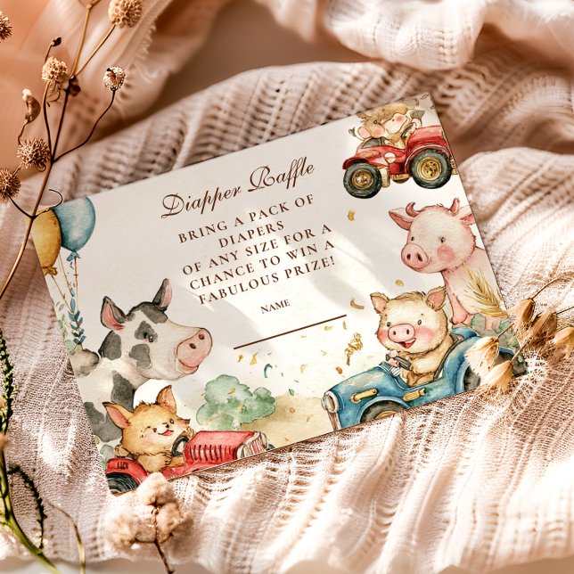 Barnyard Farm Animals Diapper Raffle Enclosure Card (Creator Uploaded)