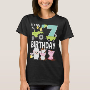 Barnyard Farm Animals It's My 7th Birthday 7 Year  T-Shirt