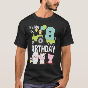 Barnyard Farm Animals It's My 8th Birthday 8 Year T-Shirt