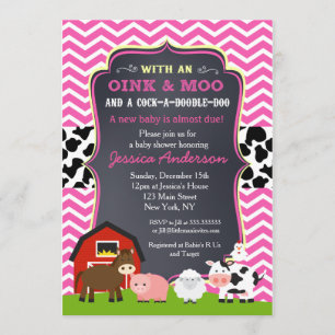 Barnyard Farm Baby Shower Invitations