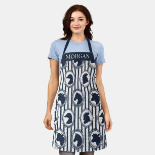 Barnyard Farmhouse Ticking Stripe - Navy & White Apron