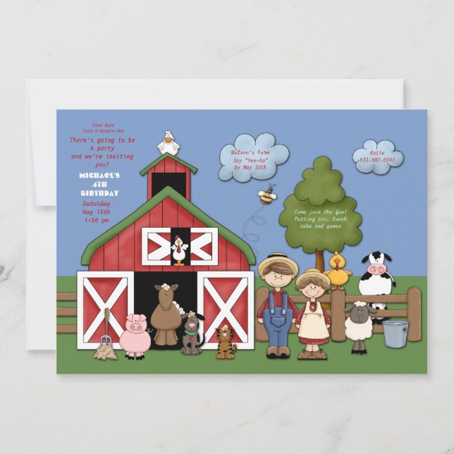 Barnyard Friends Invitation (Front)