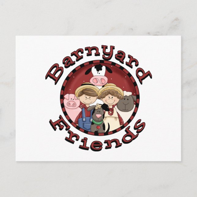 Barnyard Friends Tshirts and Gifts Postcard (Front)