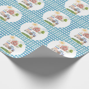 Barnyard Fun 1st Birthday Wrapping Paper
