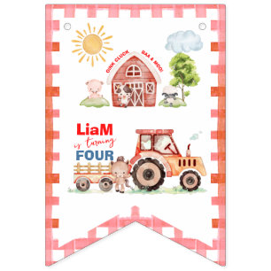 Barnyard Fun Any Age Birthday Bunting Flags