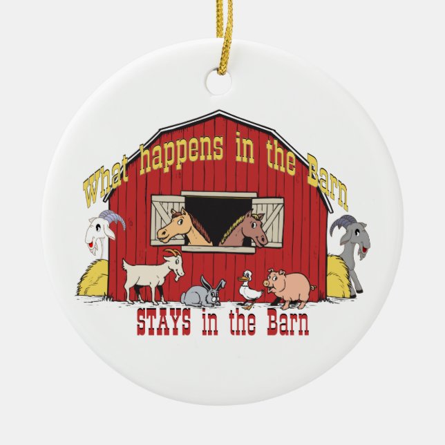 Barnyard Goat Ceramic Ornament (Front)