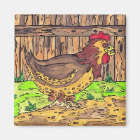 Barnyard Hen Magnet