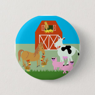 Barnyard Party 2 Inch Round Button