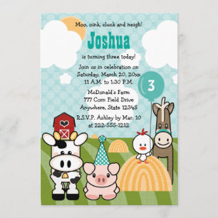 Barnyard Party Farm Birthday Invitations Any Age