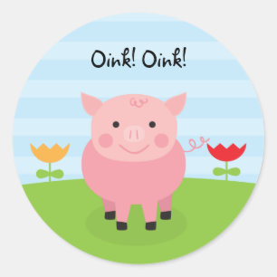 Barnyard Party Personalized Birthday Stickers