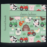 Barnyard Pattern Farm Animal Cute Kids Binder<br><div class="desc">Barnyard Pattern Farm Animal Cute Kids Binder for school or home. Personalize with name. Rustic country barnyard pattern. www.samanndesigns.com</div>