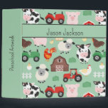 Barnyard Pattern Farm Animal Cute Kids Binder<br><div class="desc">Barnyard Pattern Farm Animal Cute Kids Binder for school or home. Personalize with name. Rustic country barnyard pattern. www.samanndesigns.com</div>