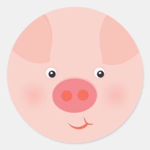 Barnyard Piggy Classic Round Sticker