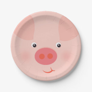 Barnyard Piggy Paper Plate