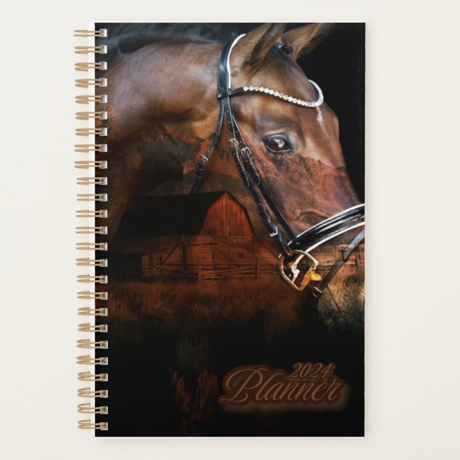 Barnyard Style Planner With Horse and Barn (Front)