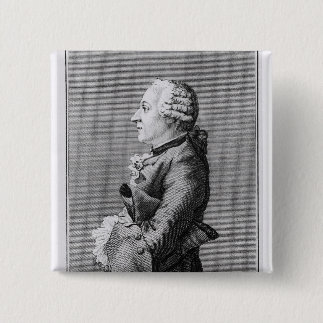 Baron Friedrich Melchior Grimm 2 Inch Square Button (Front)