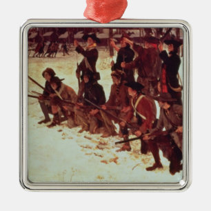 Baron von Steuben drilling American recruits Metal Ornament