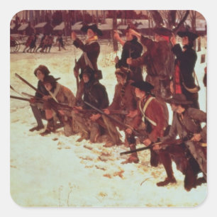 Baron von Steuben drilling American recruits Square Sticker