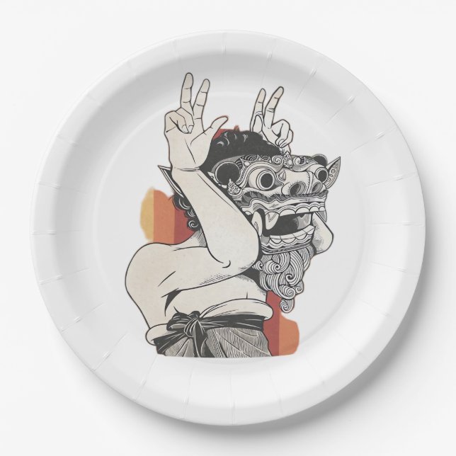 Barong Peekaboo Paper Plate (Front)