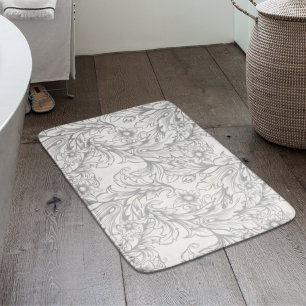Baroque Acanthus Leaf Grey Bath Mat