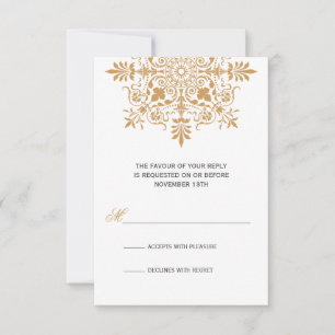 Baroque Amber Ornamental Holiday Gala RSVP Card