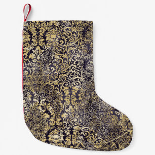 Baroque and Damask arabesque motifs ripped abstrac Small Christmas Stocking