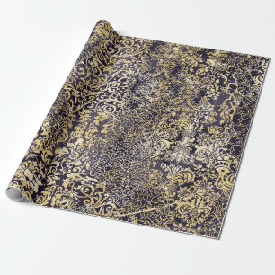 Baroque and Damask arabesque motifs ripped abstrac Wrapping Paper