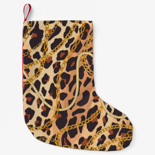 Baroque Animal Print, Chain Design Small Christmas Stocking