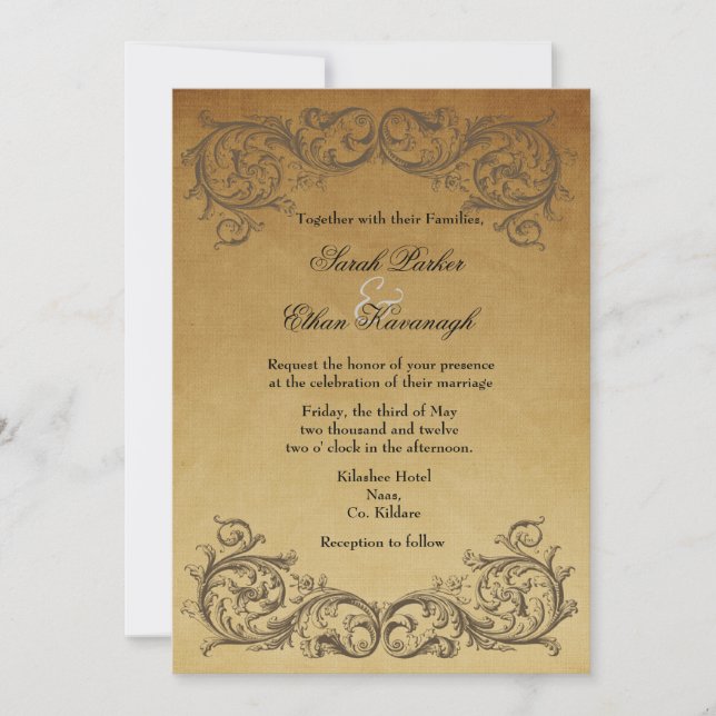 Baroque Antique Wedding invitation (Front)