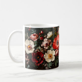 Baroque Art, Deep-Toned Flowers and Dramatic Light Coffee Mug