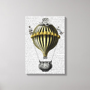 Baroque Balloon Black Yellow Canvas Print