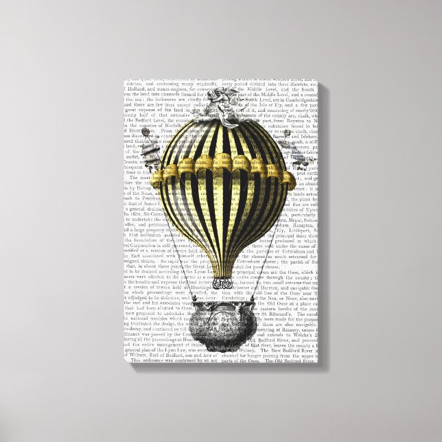 Baroque Balloon Black Yellow Canvas Print (Front)