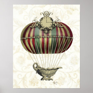 Baroque Balloon with Clock Poster